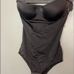 Black Strapless Bodysuit